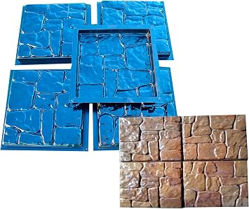 SvitMolds Concrete Mold DIY Flagstone Durable Mold Pavers Stone Patio Casting Concrete Garden Path Pavers for Garden Walkway, Concrete Walkway Molds Cobblestone Set 5 pcs S25