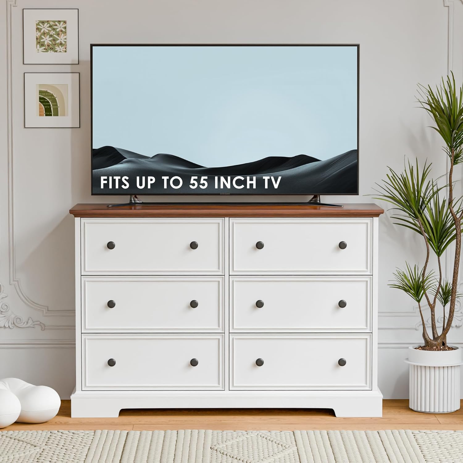 Zamildon's Dresser for Bedroom with Anti-Tip Device, White 5 Drawer Dresser with Handle for Bedroom Hallway Modern Chest of Drawers - Image 3