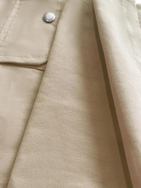 Nanasait Girl's Elastic High Waist Cargo Pants Wide Leg Trousers with Flap Pocket Khaki 9-10Y, 3-14 Years by Nanasait - Used condition - Image 9