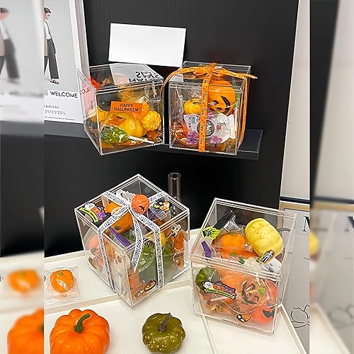 Miniatura 6 de Caja de acrílico grande transparente con tapa, cubo cuadrado transparente, caja de almacenamiento de acrílico con tapa, contenedores organizadores