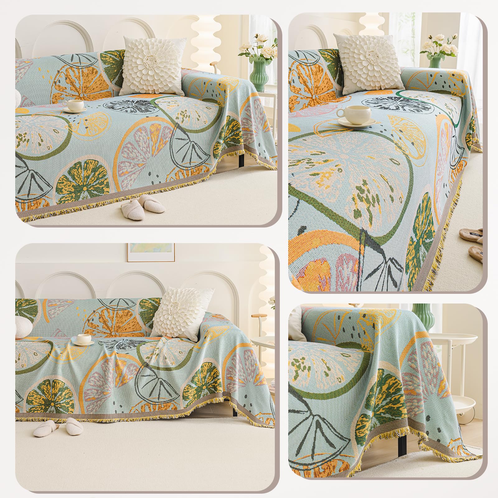 Weicher Chenille Sofaüberwurf 180x130 Cm – Atmungsaktive Couchdecke In Curry, Waschbar, Mit Quasten