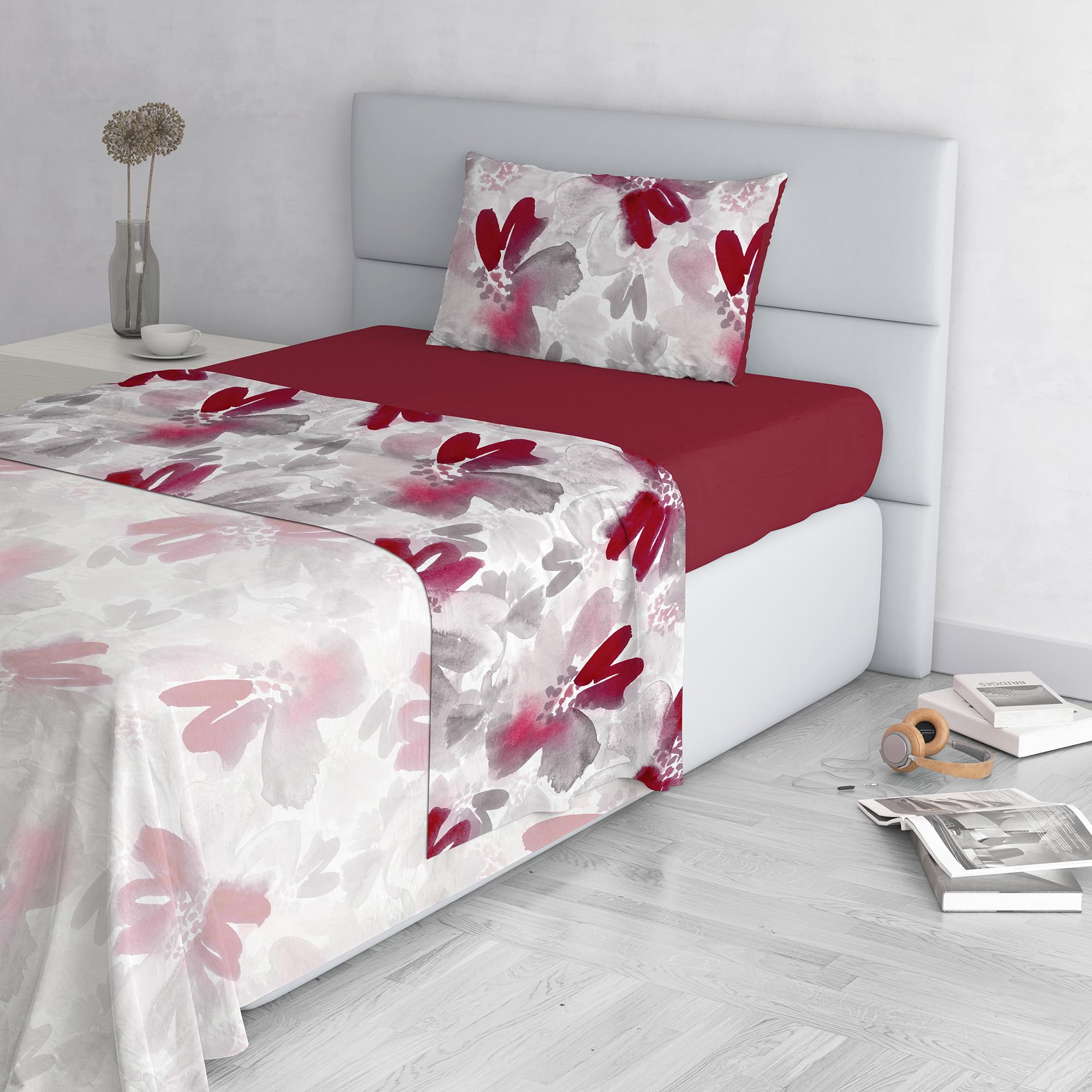 Fashion Bed Sheet Set, Made in Italy, Soft Microfibre Bed Set, Fitted Sheet