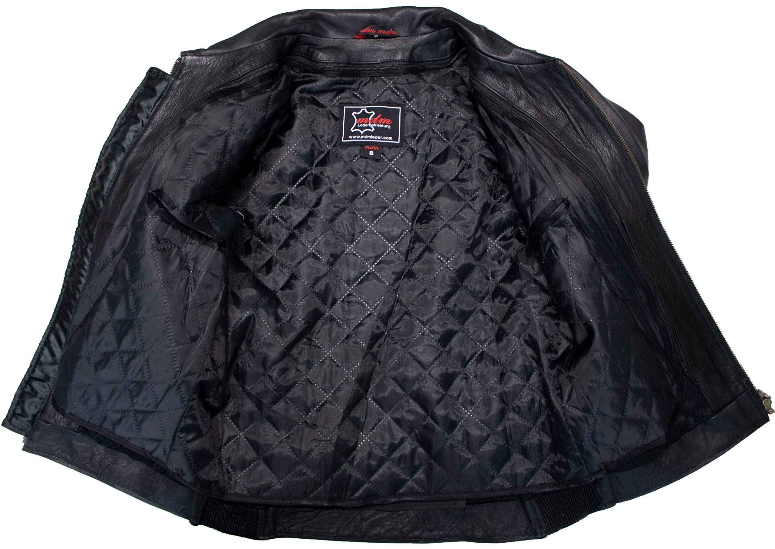 Herren Motorrad Lederjacke, mit Protektoren, mit Kragen