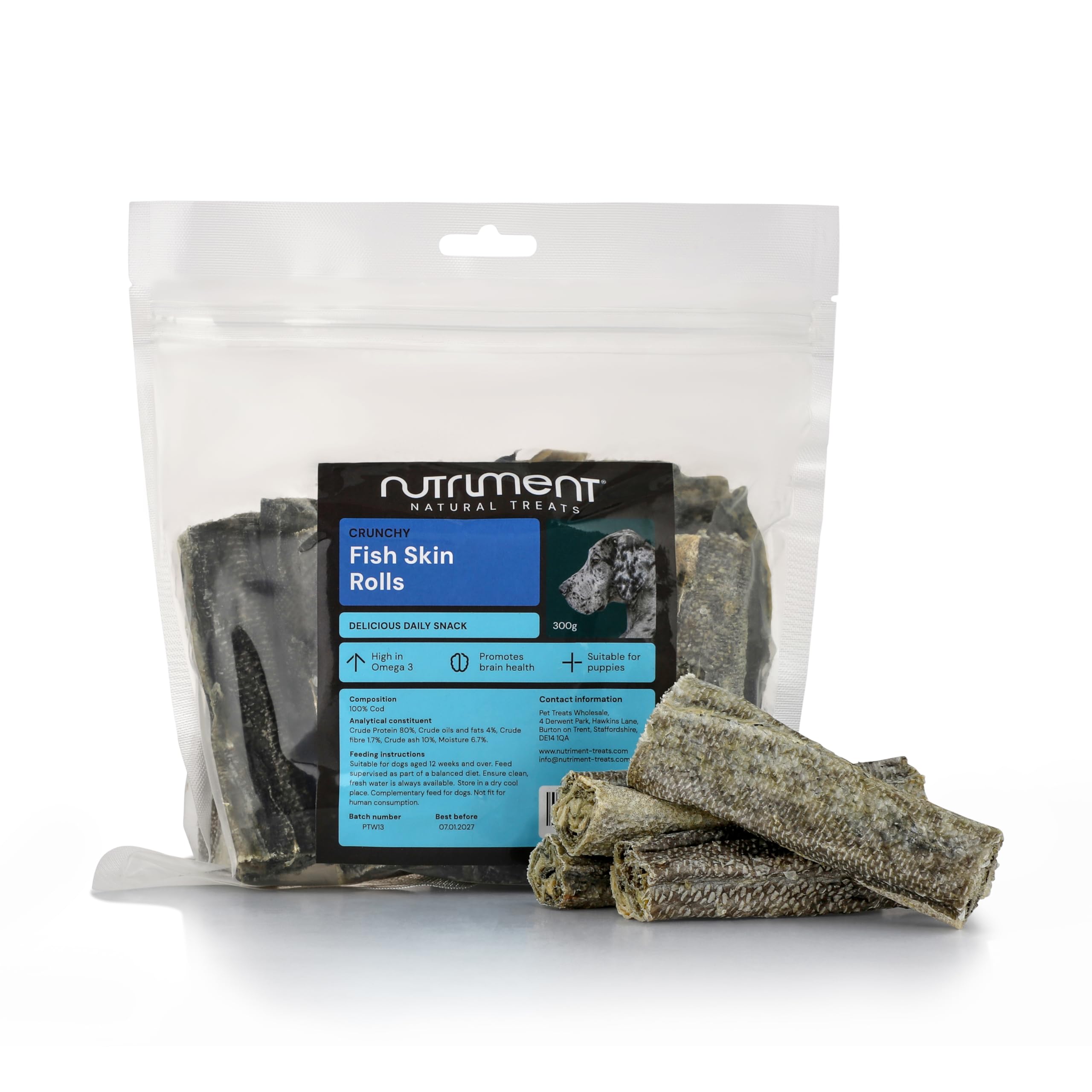 Natural Treats Fish Skin Rolls for Dogs (300g, 300 g (Pack of 1)