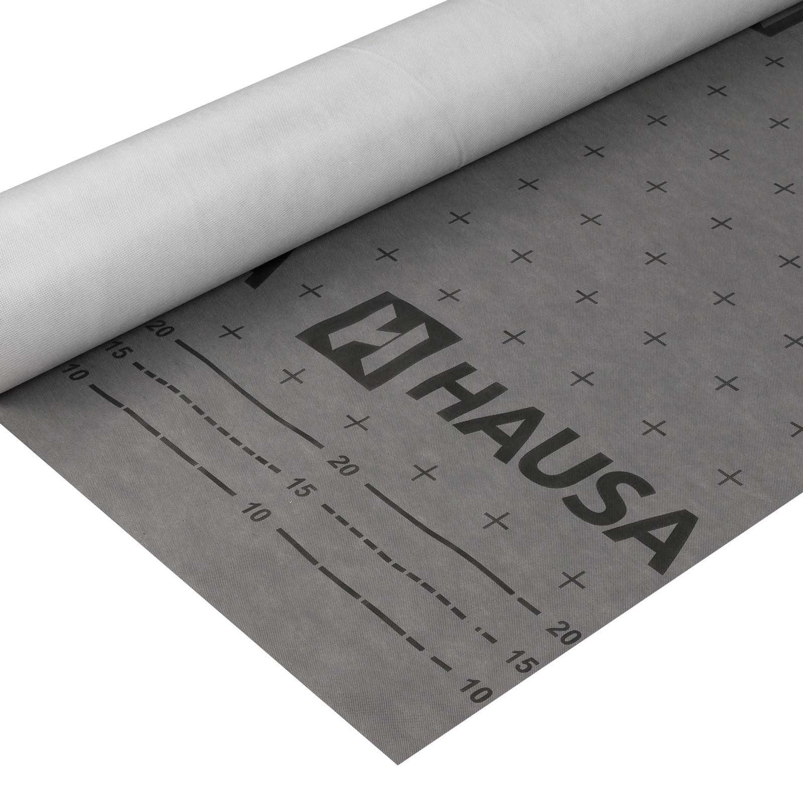 Unterspannbahn 100g/m² flexible dreilagige hochdiffusionsoffene Unterdeckbahn 5x1,5mx50m (375m²) reißfest witterungsbeständig ohne Selbstklebestreifen wasserdicht Schalungsbahn HAUSA Classic HU100