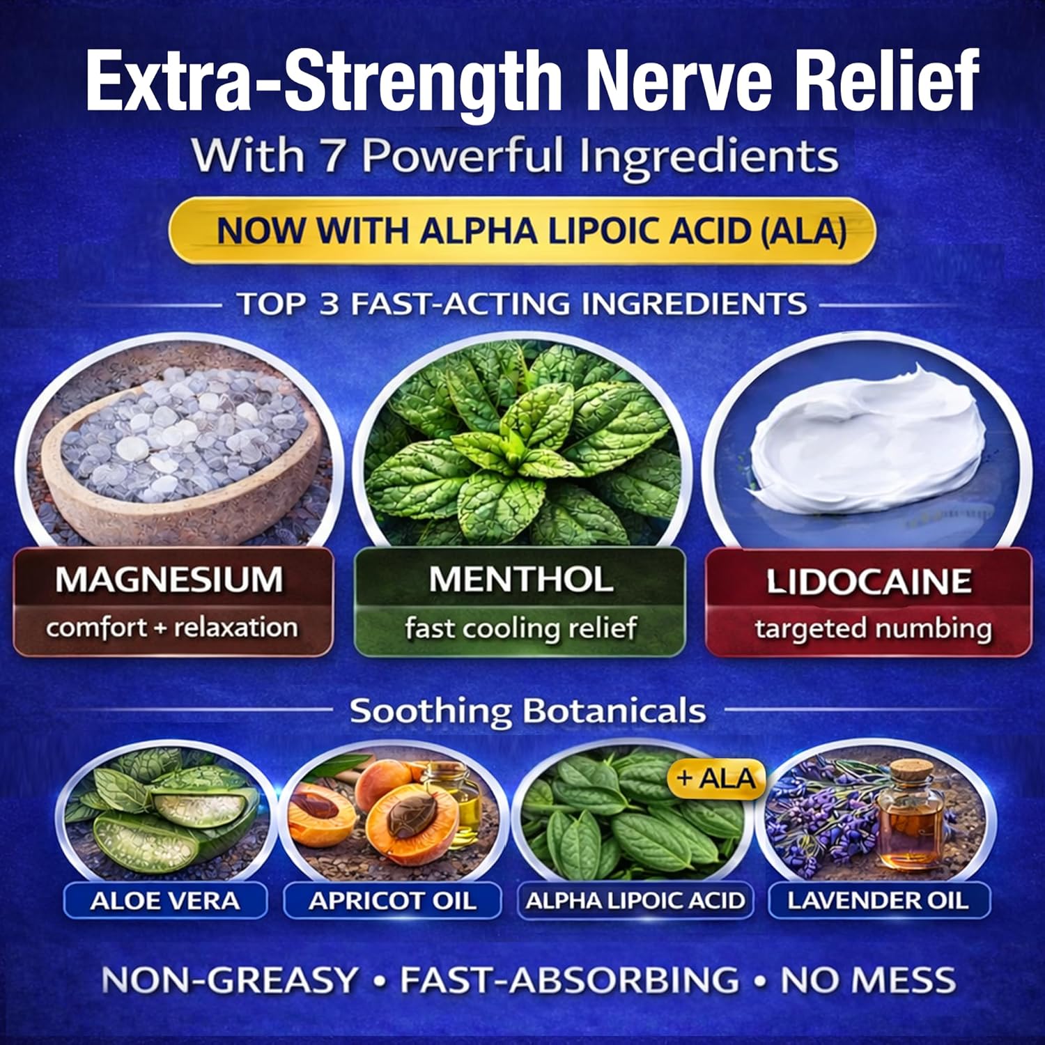 Neuropathy Nerve Relief Cream – Extra Large 8 oz – Maximum Strength for Feet Hands Legs Toes Back – Natural Ingredients Arnica Aloe Vera MSM Vitamins – Fast-Acting Soothing Relief – Super Value 8 oz