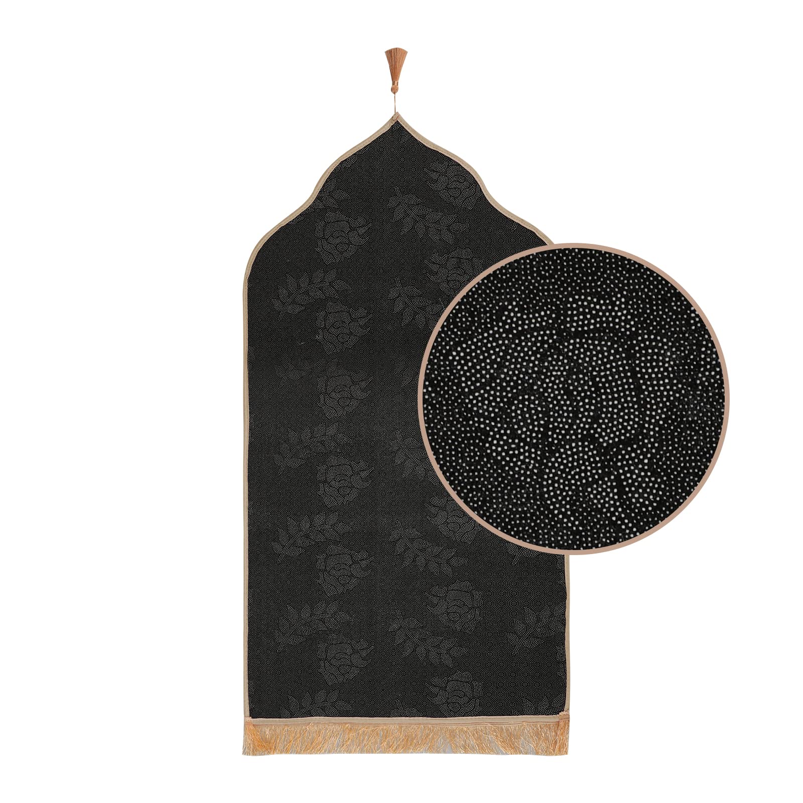 Tapis de prière islamique doux et épais en flanelle portable pour cadeaux musulmans du Ramadan Aïd