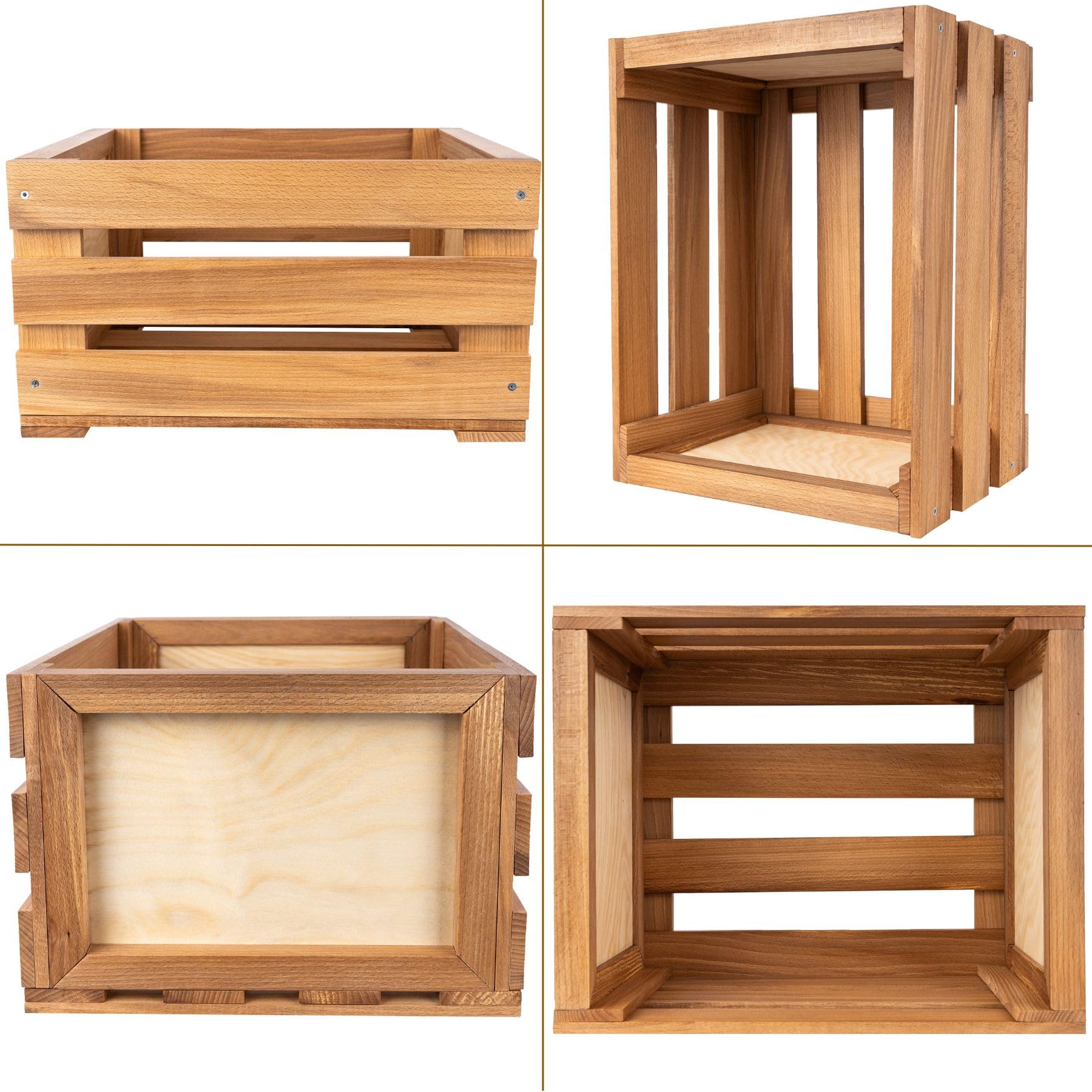 Creative Deco Porta Vinili in Legno di Faggio, 46 x 36 x 29 cm | In legno di faggio, capacità fino a 80 dischi, contenitore da terra per organizzare i vinili