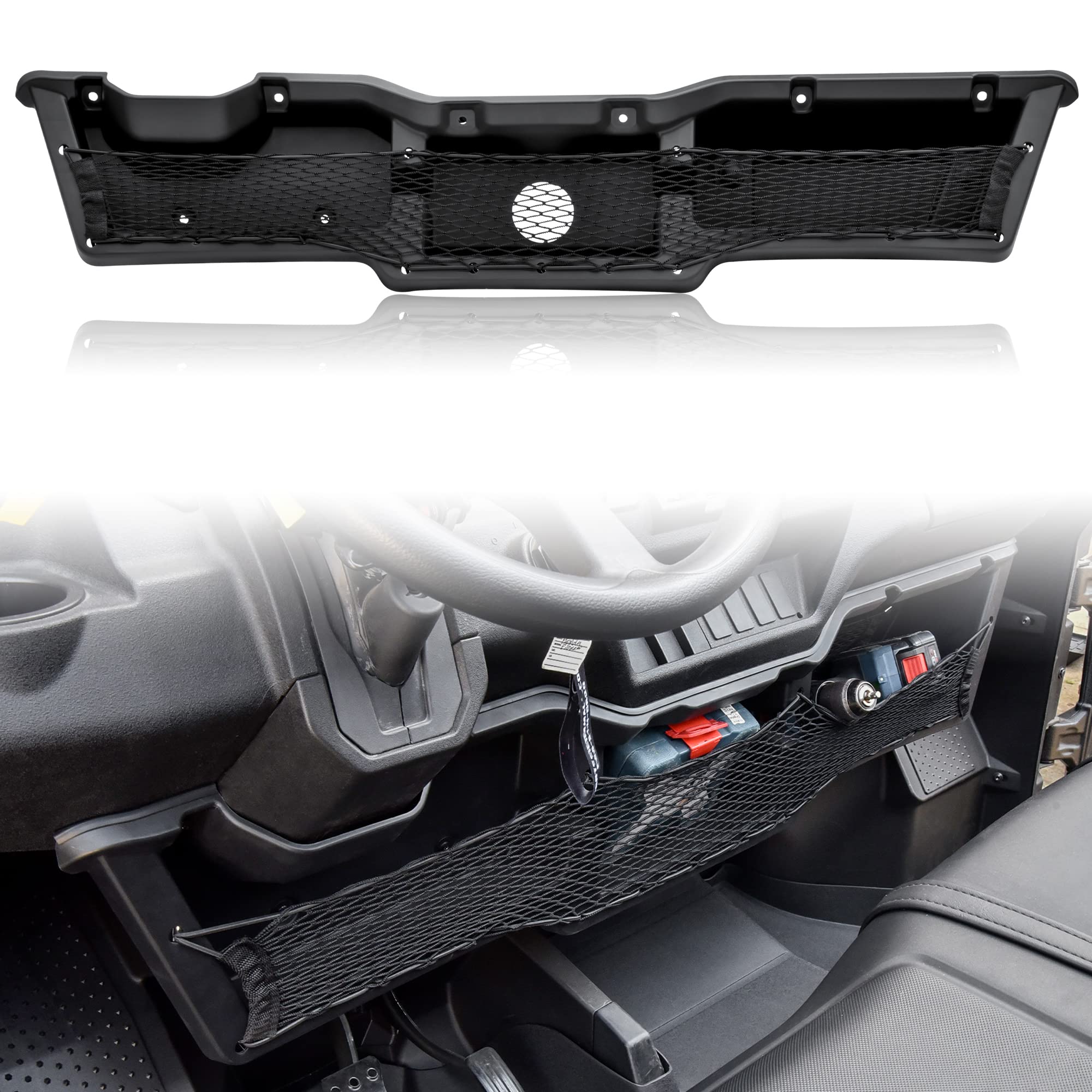 SAUTVS Under Dash Storage Box for Honda Pioneer 1000-3 1000-5 1000-6 2016-2025, Under Dashboard Storage Pocket for Honda Pioneer 1000 3P 5P 6P 2016-2025 Accessories, Replace OEM# 08L71-HL4-F00