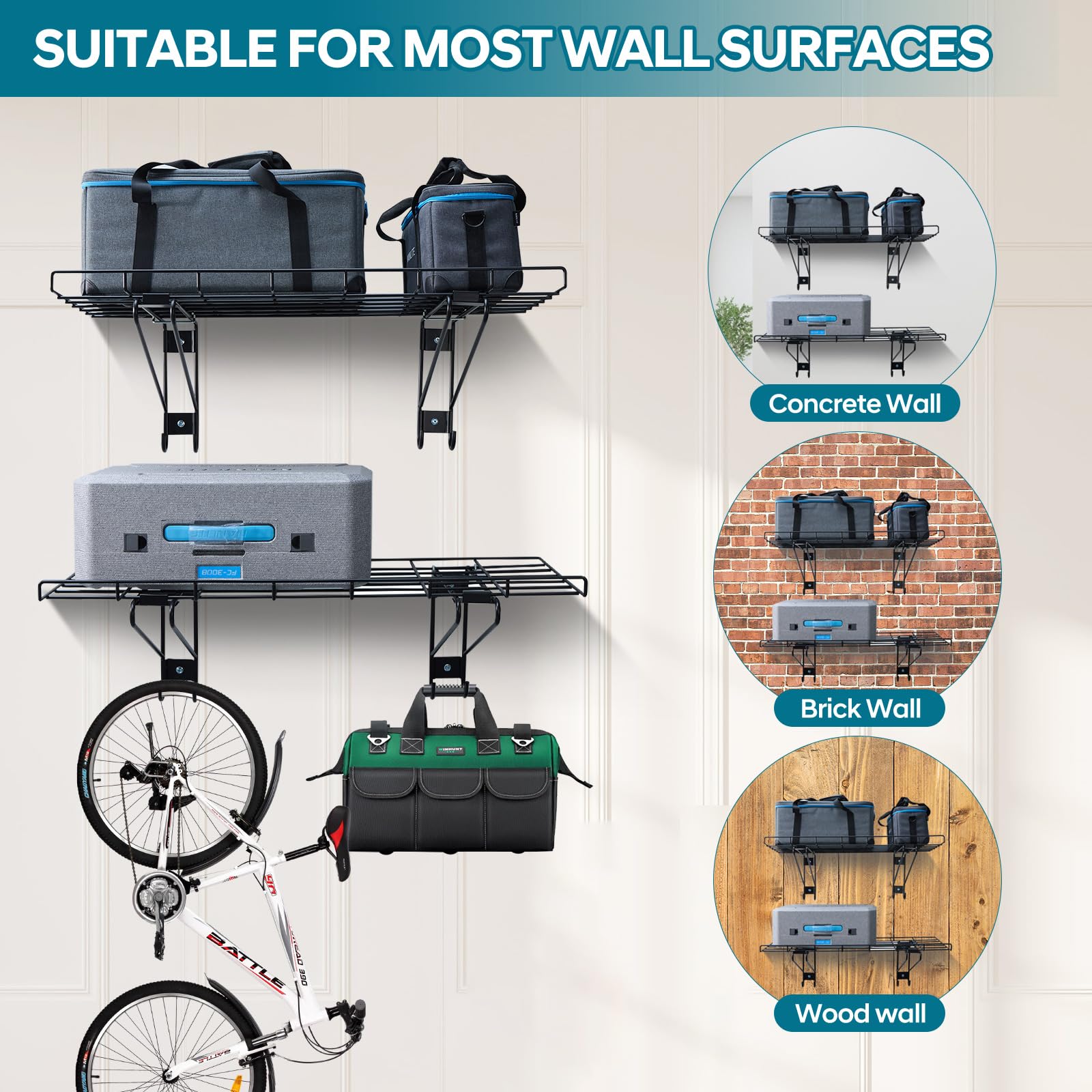 Dtrik Lot De 2 étagères Murales De Garage De 6 X 0,9 M, étagères
