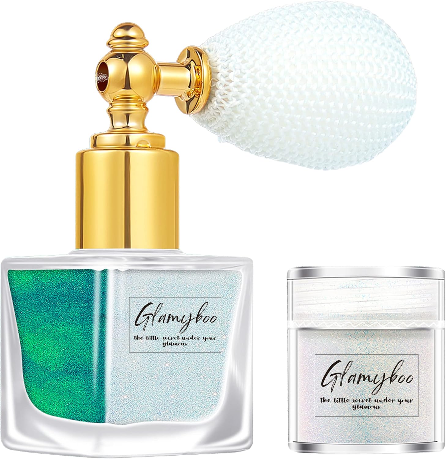 GLAMYBOO 𝐁𝐨𝐝𝐲 𝐚𝐧𝐝 𝐅𝐚𝐜𝐞 𝐆𝐥𝐢𝐭𝐭𝐞𝐫 𝐒𝐩𝐫𝐚𝐲 Silver Glitter