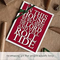 Vista 14 de AMERICAN LUXURY GIFTS In This House - We Serve the Lord, Arte de Pared con Citas Inspiracionales de Fútbol Americano, Impresión Artística de Pared