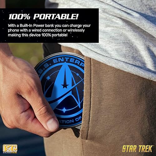 Miniatura 9 de Star Trek Borg Cube - Altavoz Bluetooth y cargador inalámbrico Star Trek con batería de respaldo integrada para carga con cable e inalámbrica