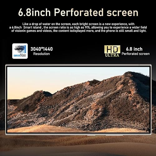 Miniatura 2 de Teléfono celular desbloqueado S24U Android 14, 8GB+256GB Octa-core Smartphone, batería 6800mAh teléfono móvil de carga rápida, pantalla FHD+ 120Hz