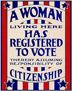 ZMKDLL Womens Suffrage Vote Poster Retro Woman Right to Vote Tin Sign 12x8 Inches
