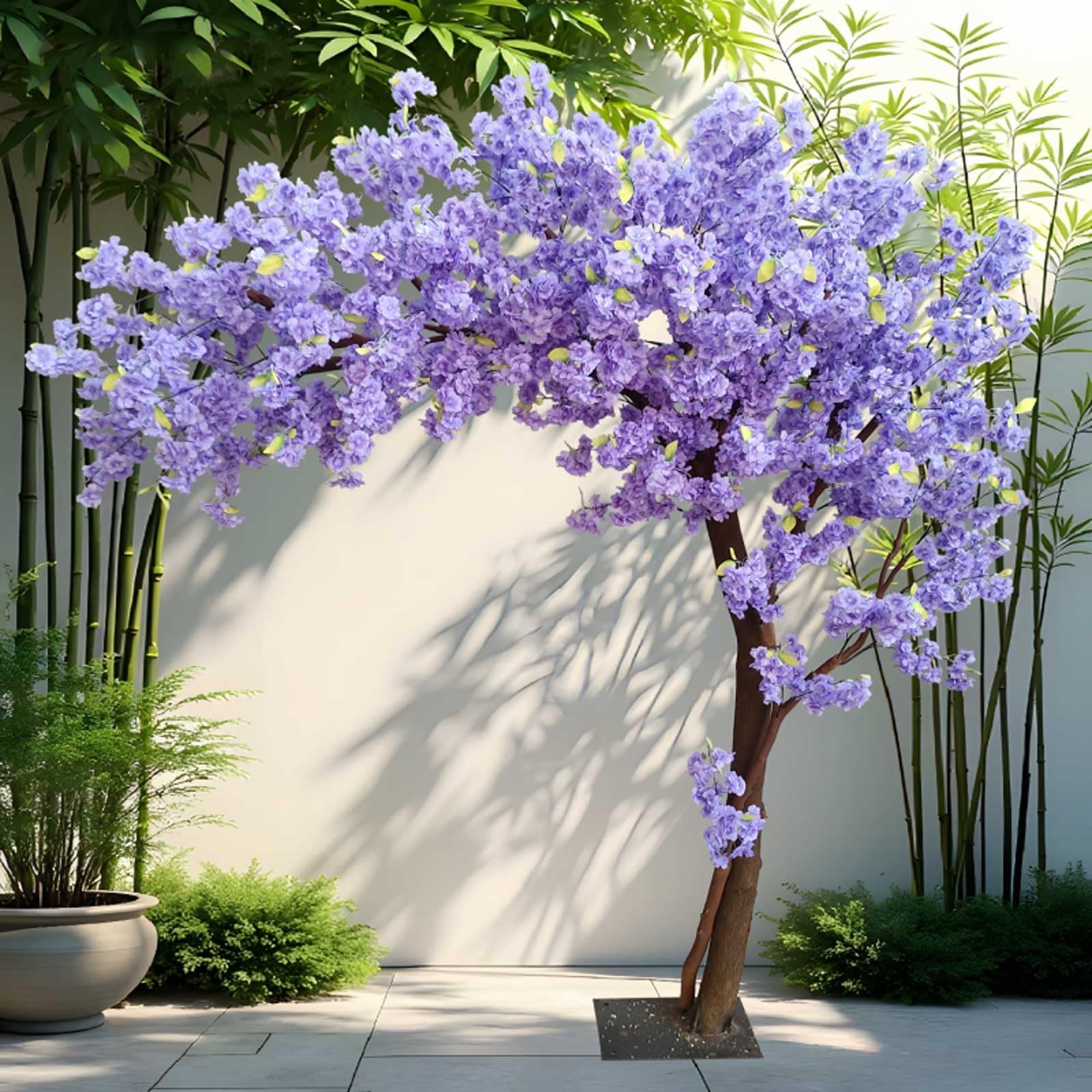 Kiboncy One Color Premium Artificial Cherry Blossom Tree For Indoor, Mall Window, And Wedding Arrangements, With Party - Ready Scenery(1.8X1.5m)