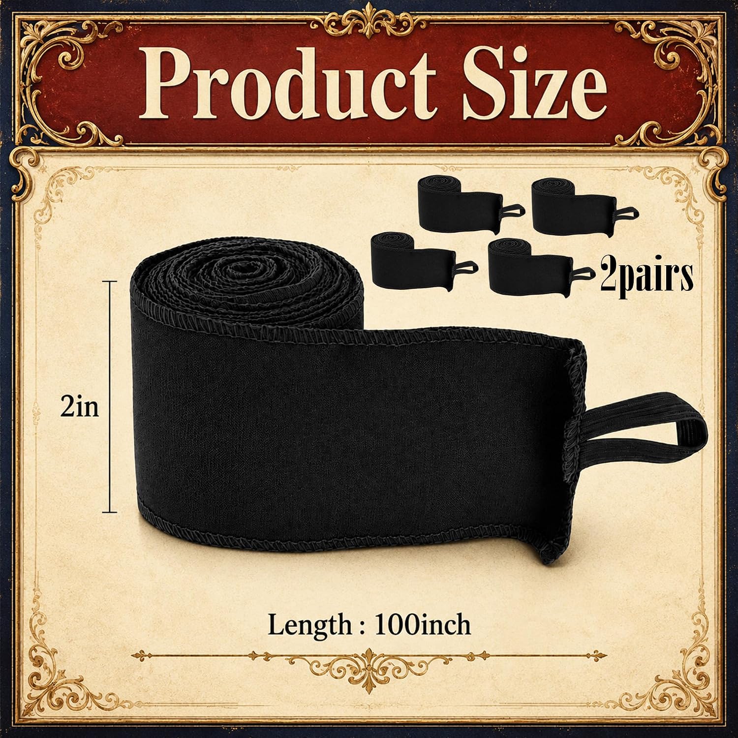 2 Pair Medieval Hand Wraps, Adjustable Renaissance Arm Wraps with Tie