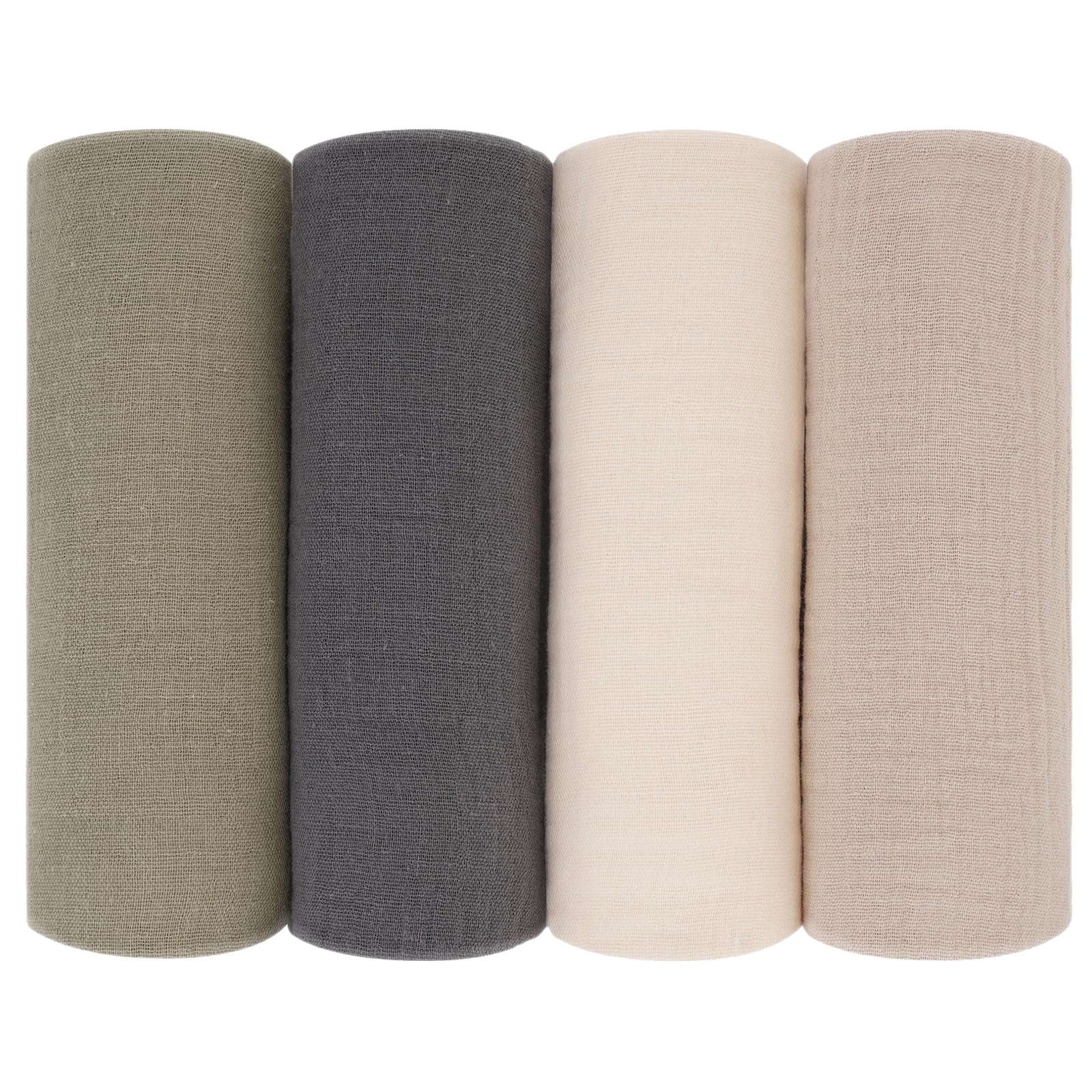 Peepeemax Muslin Cloths for Baby 60x60cm, 4 Pack 100% Cotton Large Muslin Squares Swaddle Blankets