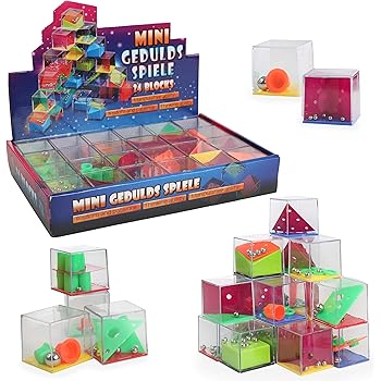 Amazon Com Wekity Mini Cube Puzzle Box Set Brain Game 24pcs Maze Puzzle Box 3d Three Dimensional Ball Maze Funny And Cool Brain Teasers For Kids Safe For Boys Girls Teens Party Favors Toys