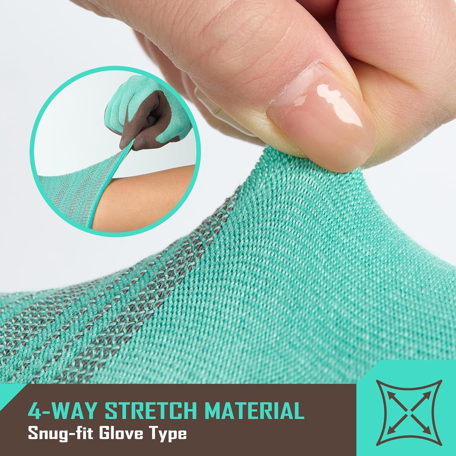 COOLJOB 2 Pairs Breathable Gardening Gloves for Women Medium, Stretch Soft Modal Base with Non Slip Rubber Coating, Palm Dipped Grip Work for Gardener Worker in Lawn Yard Factory Garden