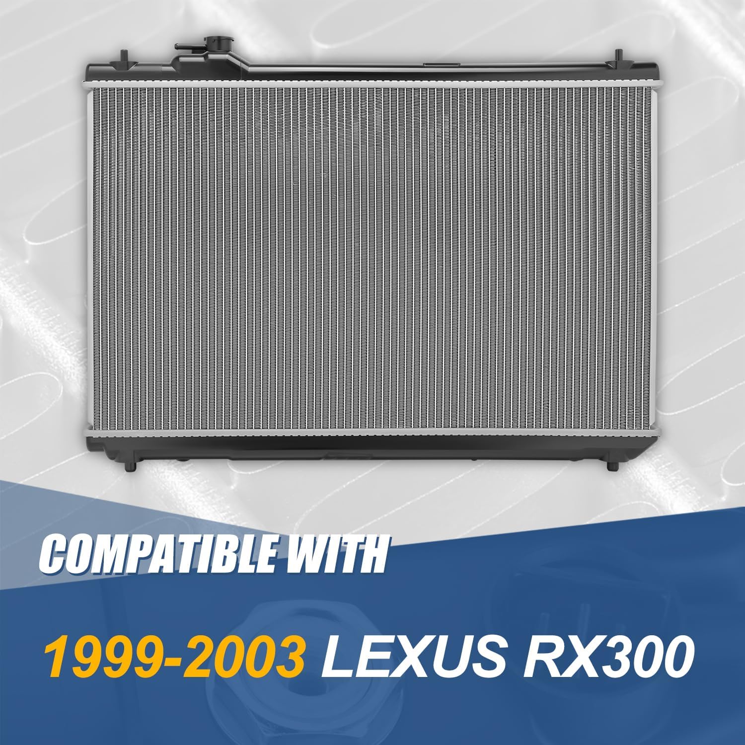 Auto Dynasty Radiator Compatible with 1999-2003 Lexus RX300, DPI 2272 Factory Style 1-Row Cooling Radiator, Natural Silver