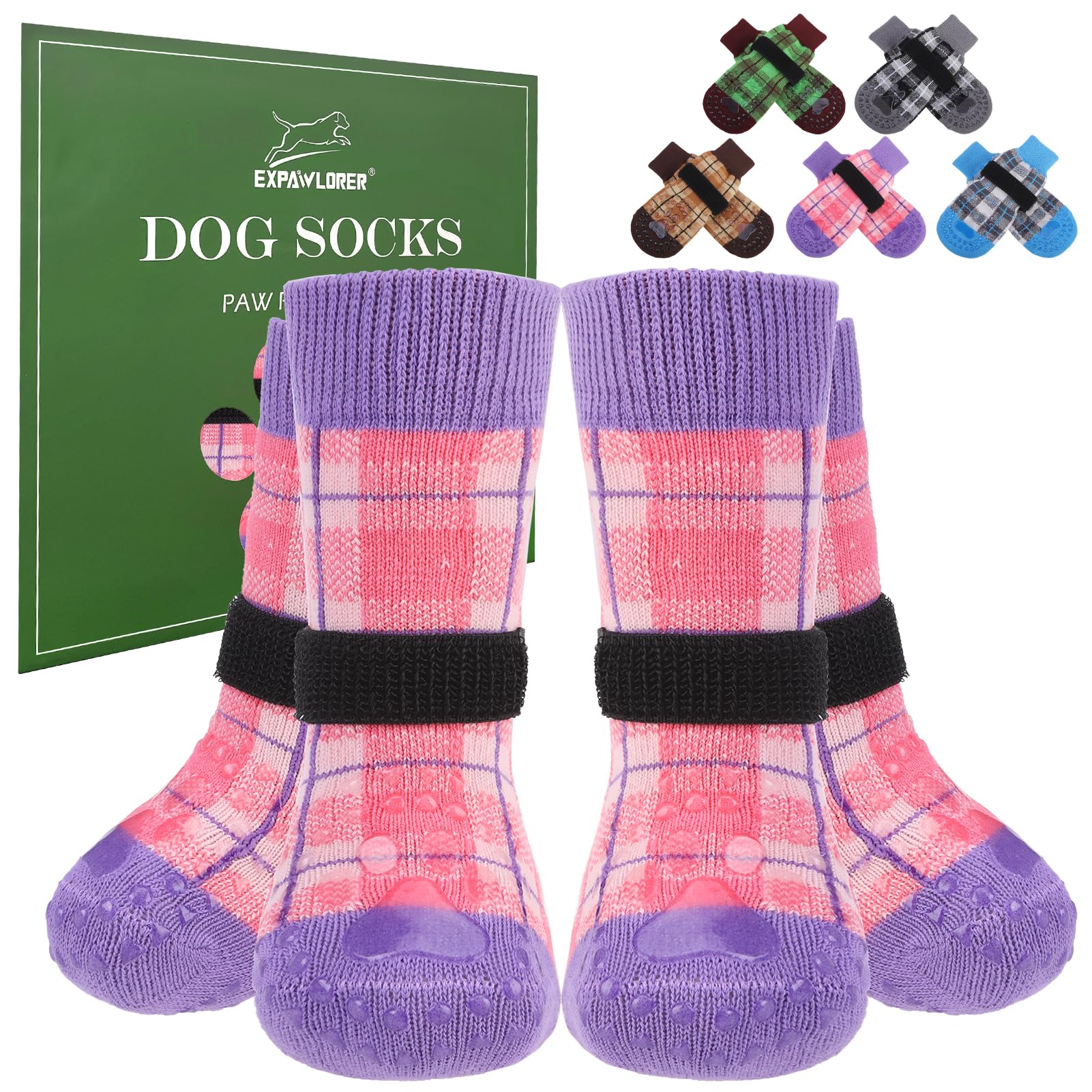 Chaussettes antidérapantes pour chien pour éviter le léchage des pattes | Chaussons double face
