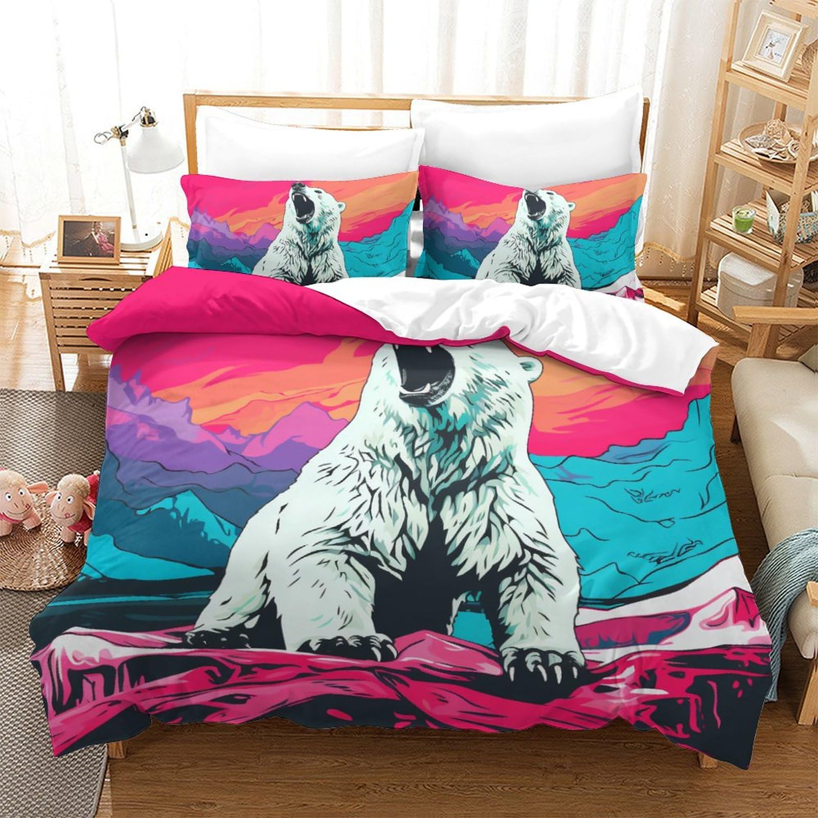 Housse couette ours polaire 3D pour transformer votre chambre en un cocon d'hiver
