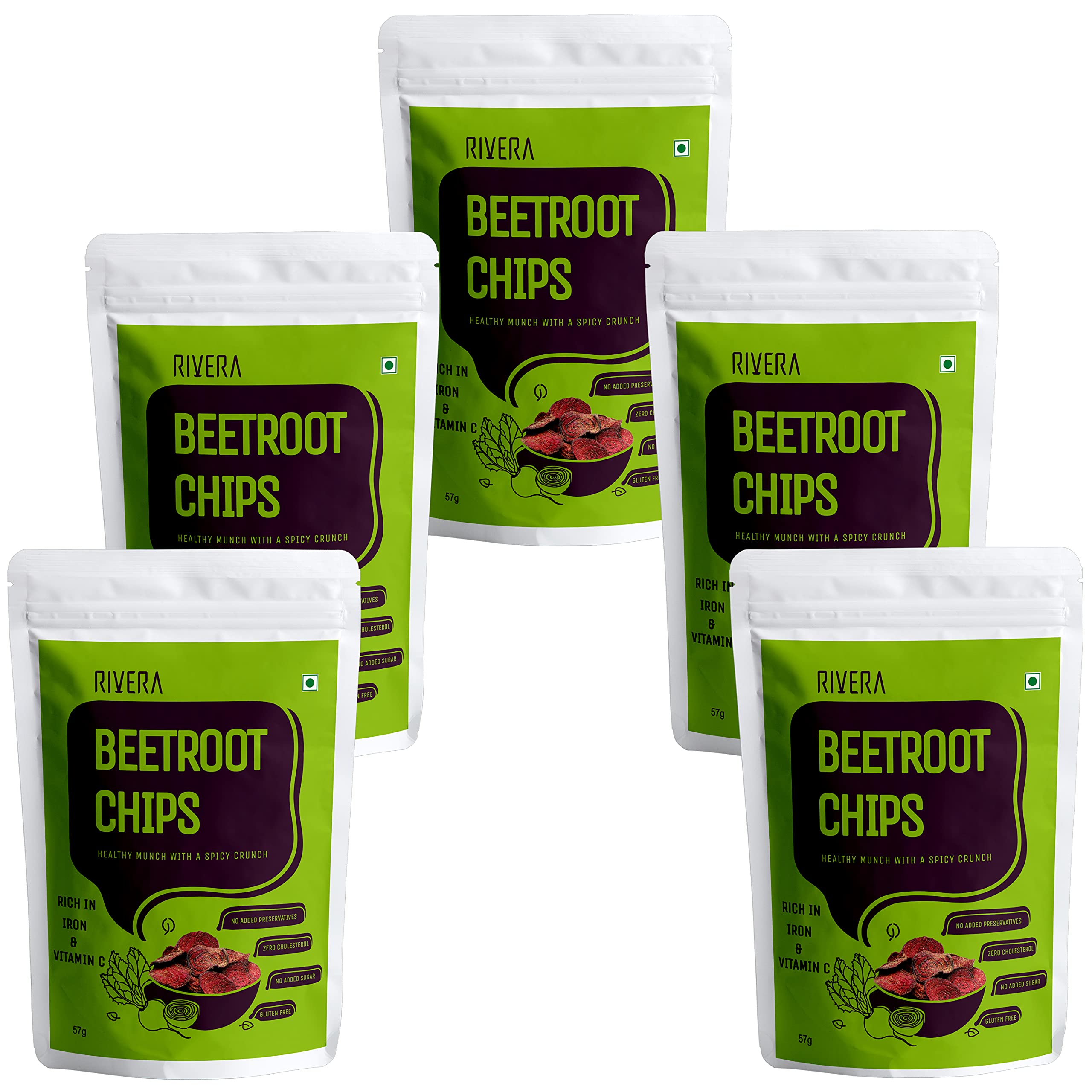 Rivera Vegetable Chips, Combo of Healthy Snacks Pack of 5 (BEET ROOT CHIPS) - Image 5 thumbnail