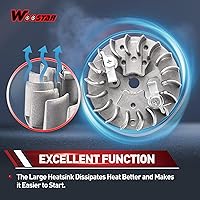 Vista 5 de WOOSTAR Volante de Reemplazo para SYX MOTO 2 Tiempos 47cc 49cc 50cc Bicicleta de Cross Mini Bicicleta de Bolsillo China ATV 4 Ruedas Quad