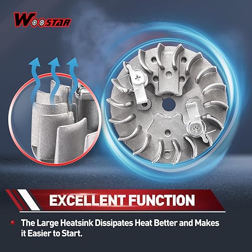 Miniatura 5 de WOOSTAR Volante de Reemplazo para SYX MOTO 2 Tiempos 47cc 49cc 50cc Bicicleta de Cross Mini Bicicleta de Bolsillo China ATV 4 Ruedas Quad