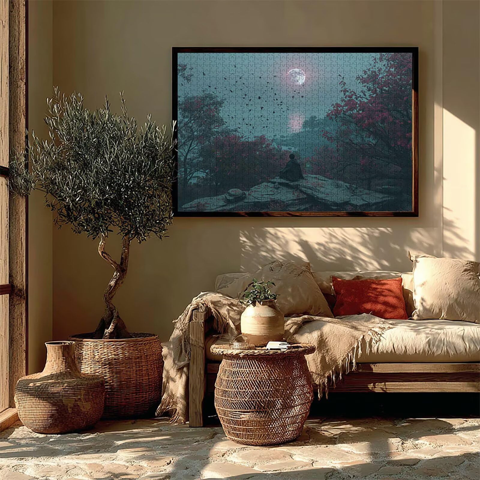 Puzzle 6000 elementów dla dorosłych, księżyc, drewniane puzzle, 178 x 104 cm, części ściśle do siebie pasują, dla mężczyzn kobiet starszych seniorów, relaks i odstresowanie, prezenty, dekoracja