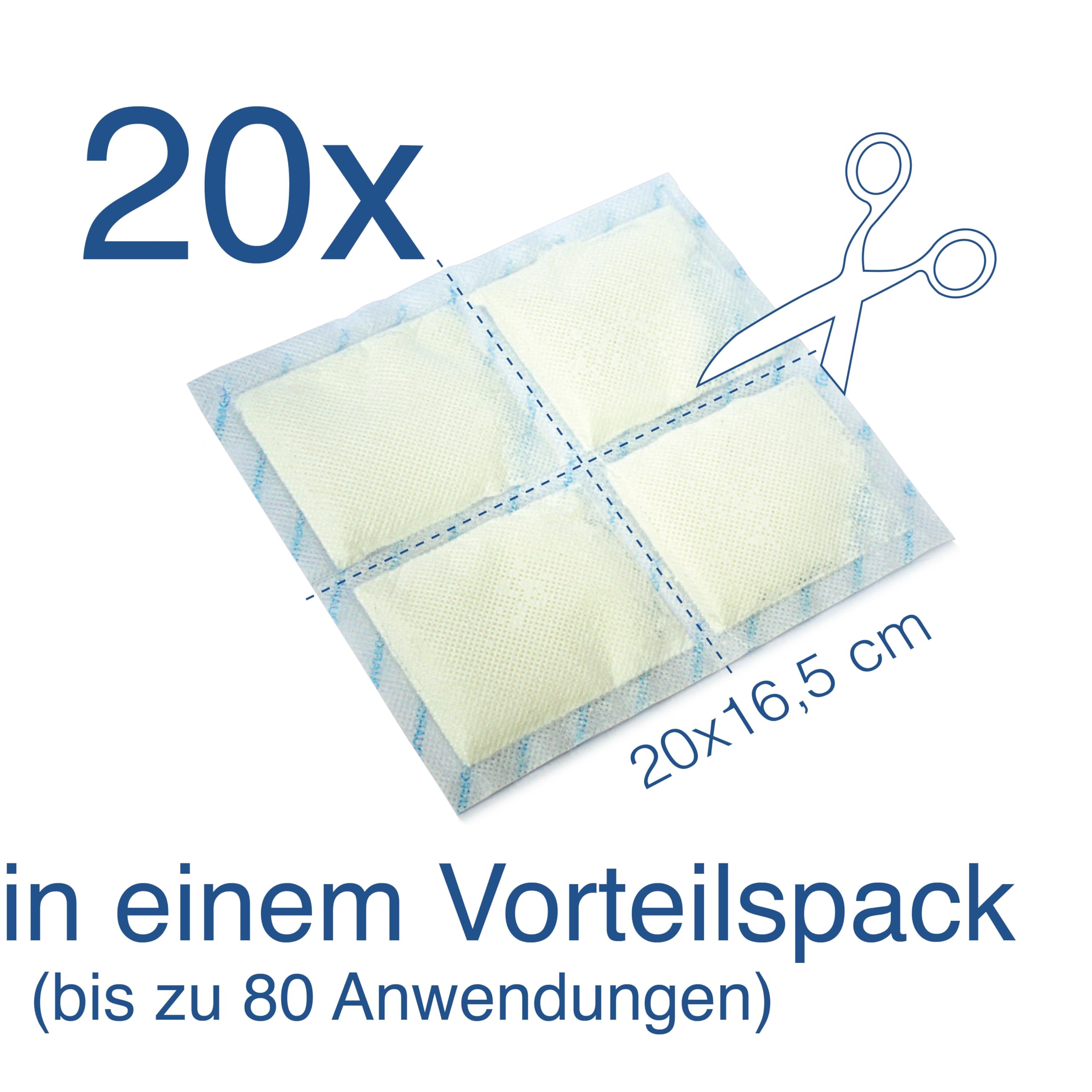 QUARKPACK® - Compresas de frío naturales, 20 unidades, hasta 80 aplicaciones, para primeros auxilios en caso de lesiones