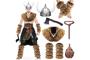 8 Pcs Halloween Viking Costume Medieval Viking Costume