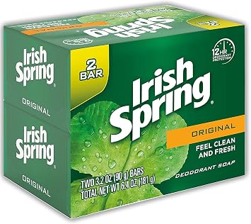 Irish Spring Original Scent Bar Soap 3.2 oz. Pack of 2