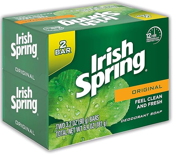 Irish Spring Original Scent Bar Soap 3.2 oz. Pack of 2