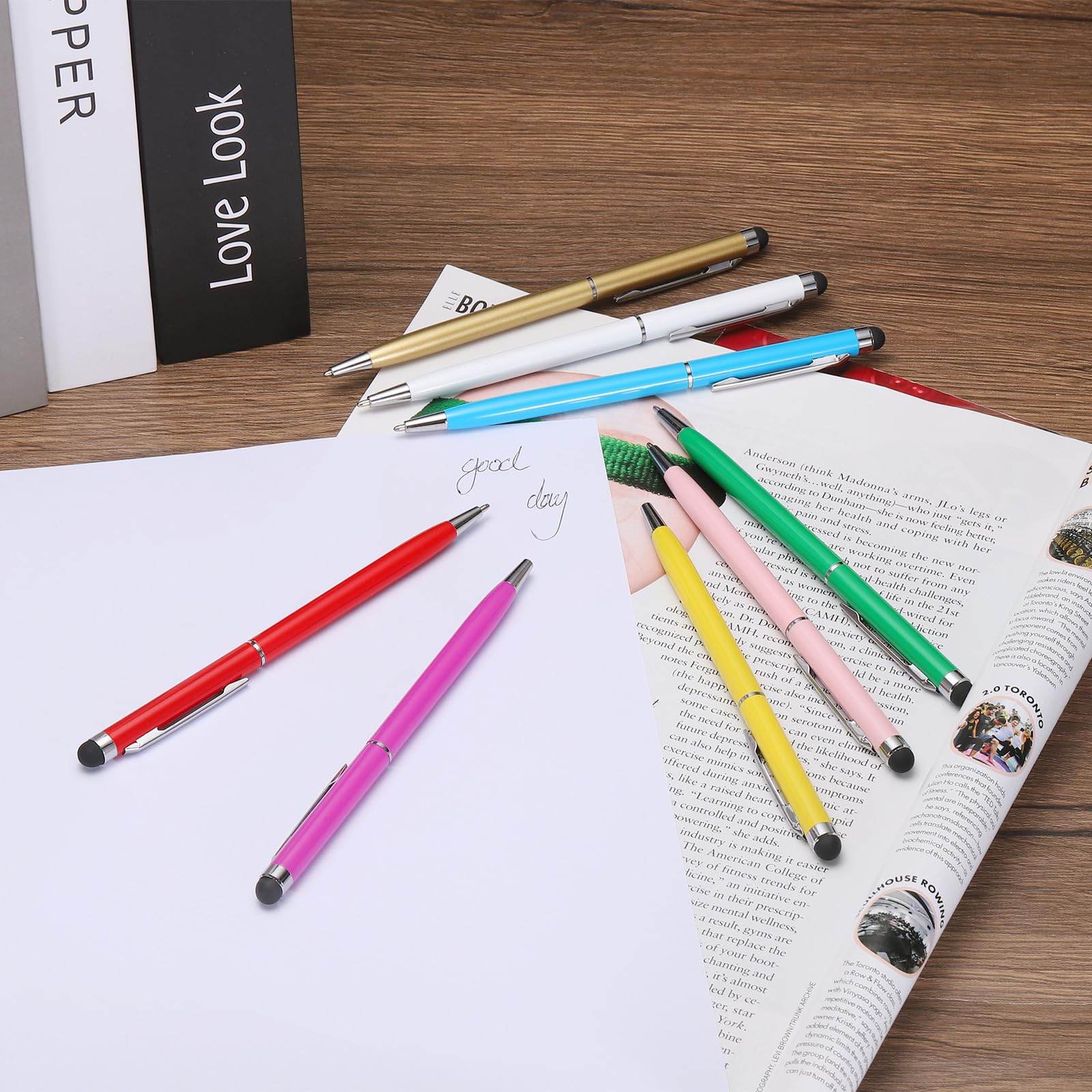 Penne Stilo 2 In 1 - 6 Penne A Sfera Con Punta Touch Per Tablet E Smartphone