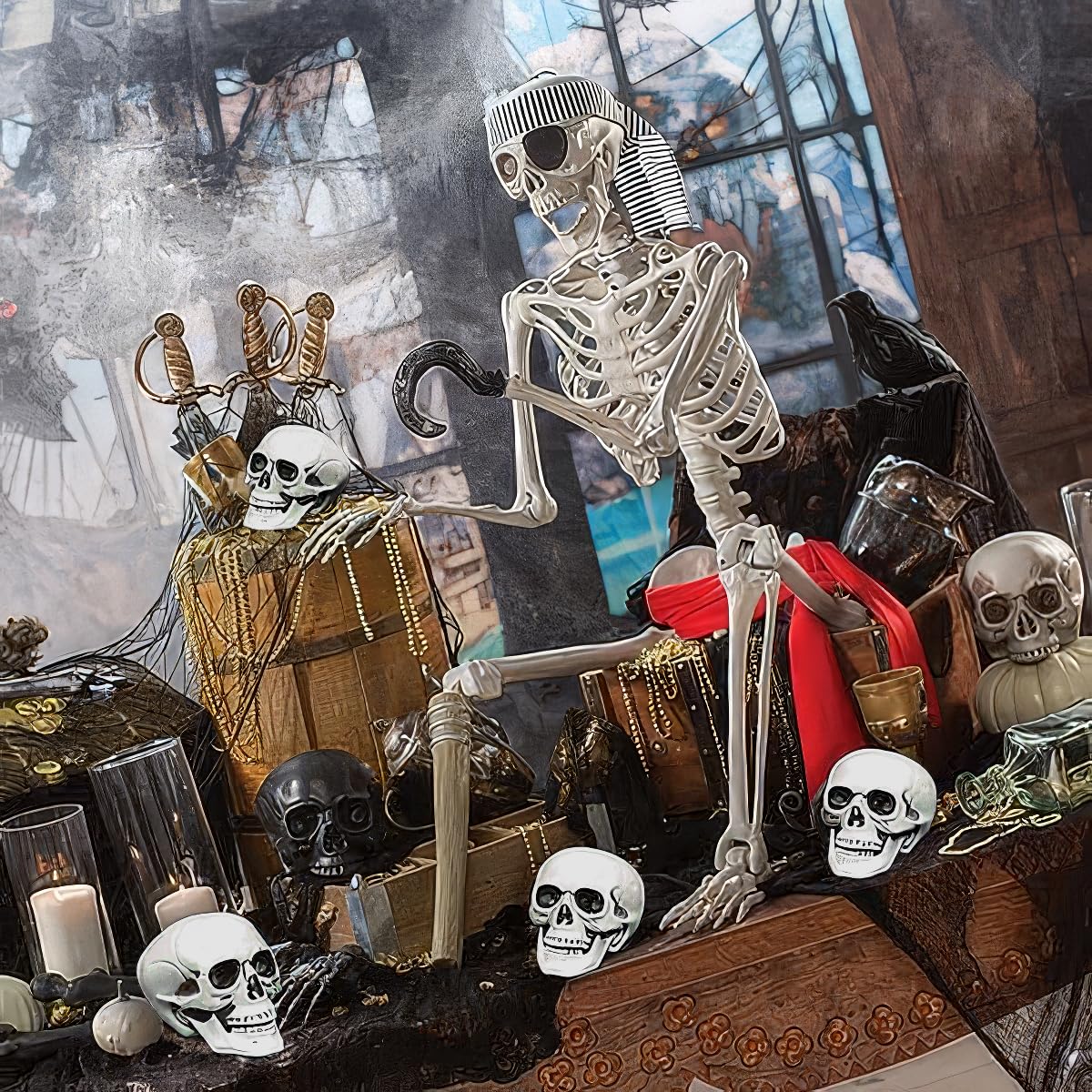 Teschi Piccoli per Decorazioni di Halloween, scheletri Finti in plastica da 12,7 cm, Mini Teschi per lavoretti, Decorazioni di Halloween per Esterni, Teschi Umani in Miniatura Real