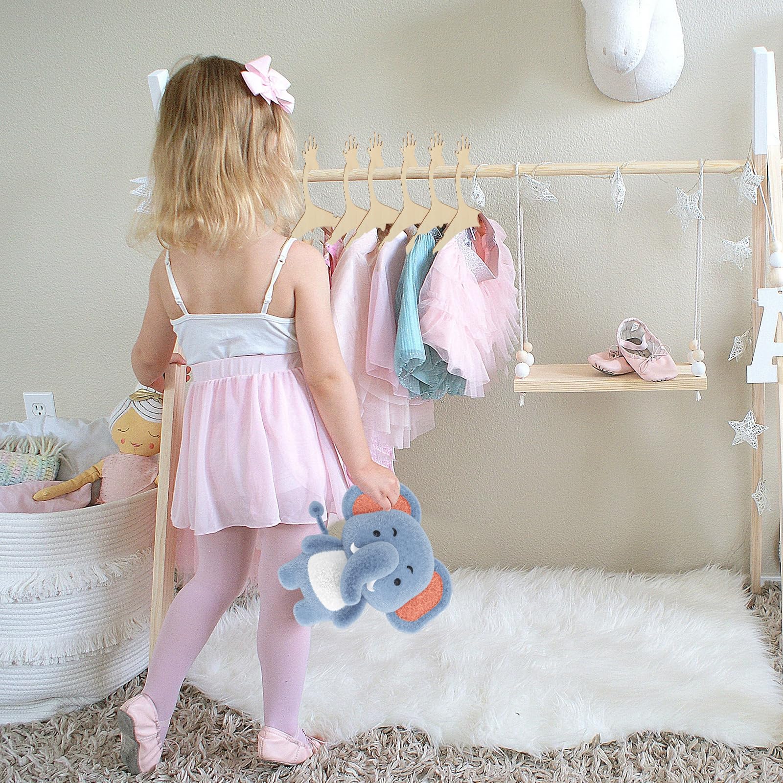 Lot De 20 Cintres En Bois Pour Enfants - Antidérapants, Robustes Et Élégants Pour Vêtements De Bébé, Pantalons, Manteaux Et Serviettes