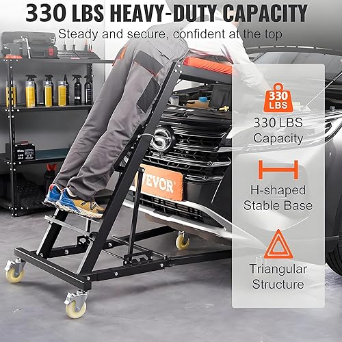 Miniatura 3 de Enredadera ajustable de 42.5 a 66 pulgadas de alto rango con ruedas y bolsa de herramientas y cubierta acolchada, capacidad de 330 libras,