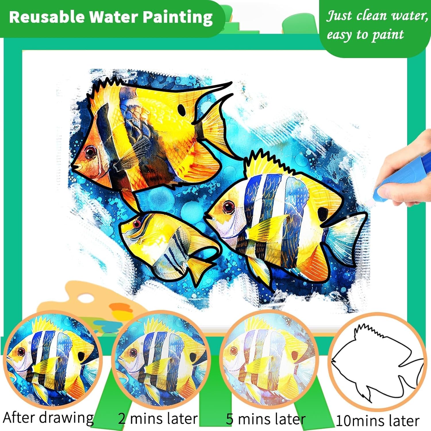 25 Pack Dementia Products for Elderly Reusable Water Doodle Coloring Set for Seniors Dementia Activities Animals Water Painting Toys for Alzheimer's Painting Gifts for Nursing Home Patients - Image 3