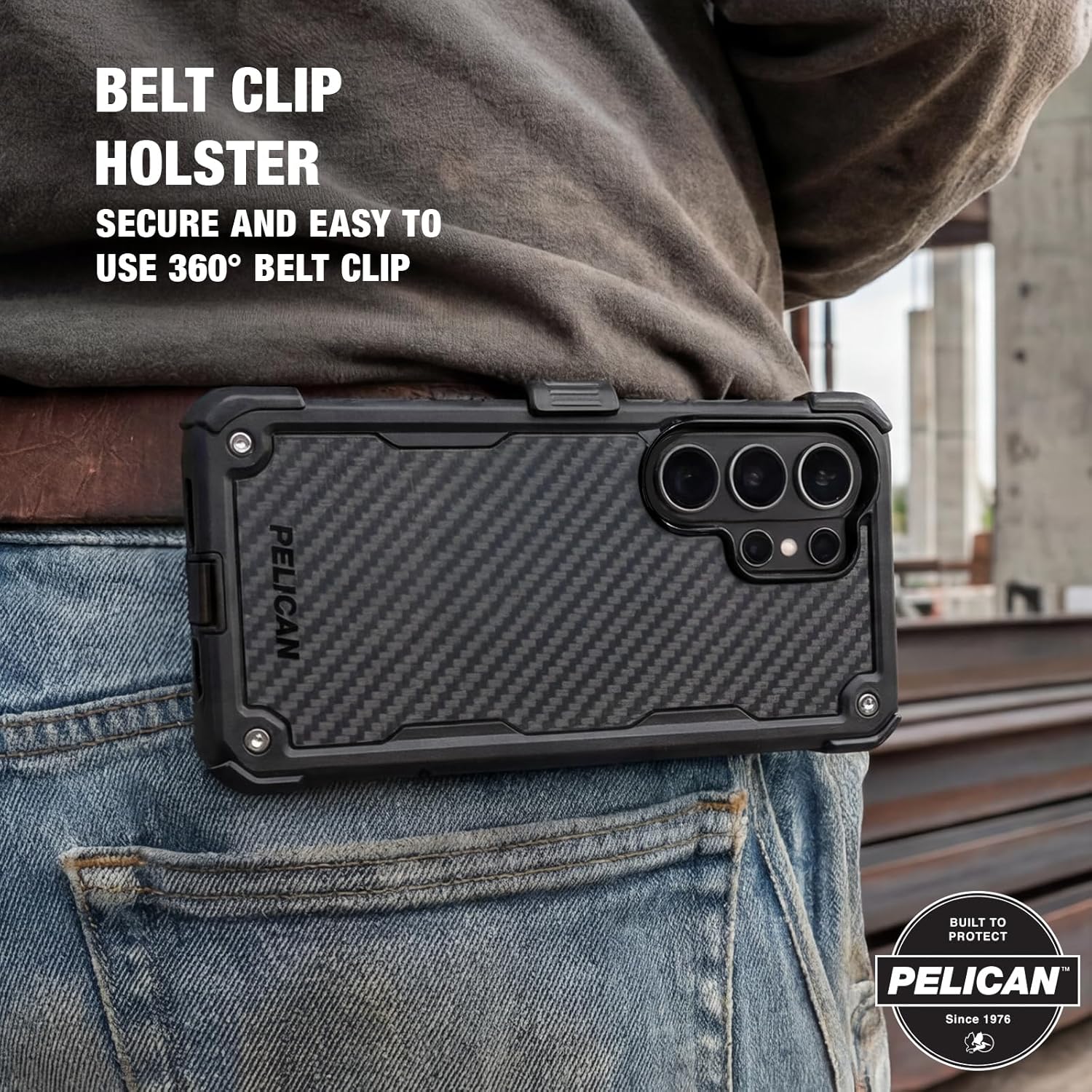 Pelican Shield Samsung Galaxy S26 Ultra Case [Magnetic & Wireless Charging] Cover w/24ft Military-Grade Drop Protection - Heavy Duty Case w/Belt Clip Holster for Samsung Galaxy S26 Ultra 6.9" - Carbon