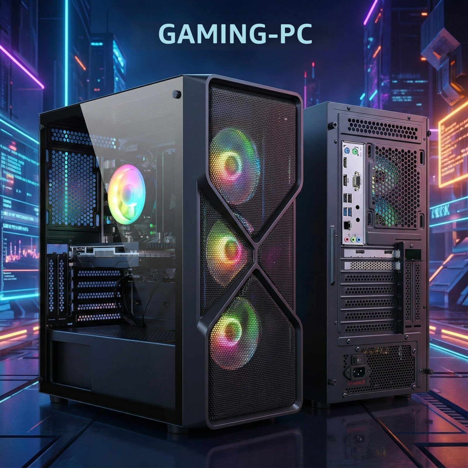 STGsivir Gaming PC, Core i7, RTX 3050 6G, 1T SSD | Gaming Computer für Streaming,Videobearbeitung,Hausaufgaben, bis zu 4.1 GHz, WLAN 6, BT 5.0, 4K,HDMI,DP, Win11 Pro, ARGB