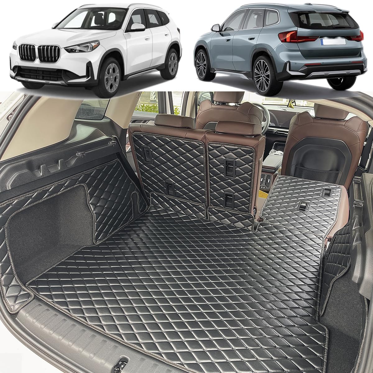 Tapis de coffre compatible avec BMW iX1 et BMW X1 (U11) de 2022-2026 (et panneaux latéraux arrière gauche et droit) adapté aux chiens