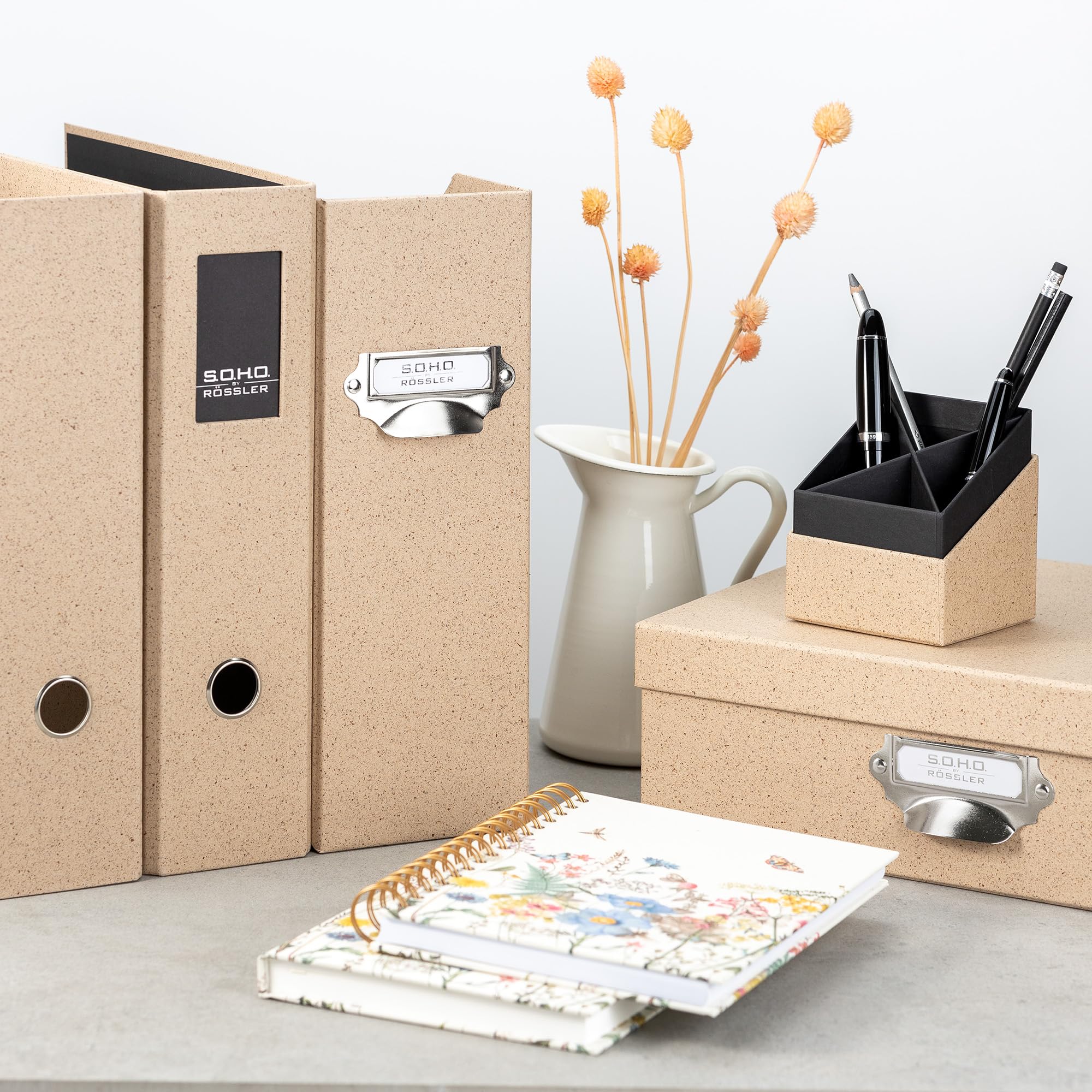 Rössler Papier S.O.H.O. Cacao - Modern Artisanal Storage Box w/Handle, 335 x 225 x 105 mm - Image 2