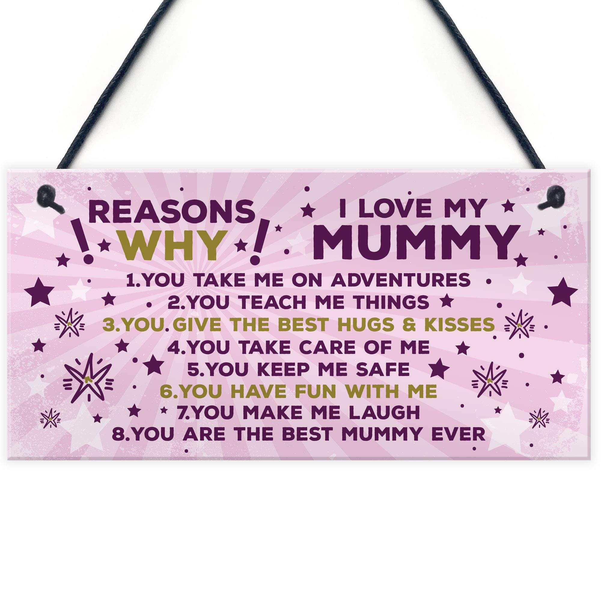 Red Ocean Reasons Why I Love My Mummy Birthday Gift Mummy Birthday Card Mothers Day Gift Plaque Mother And Daughter Gifts