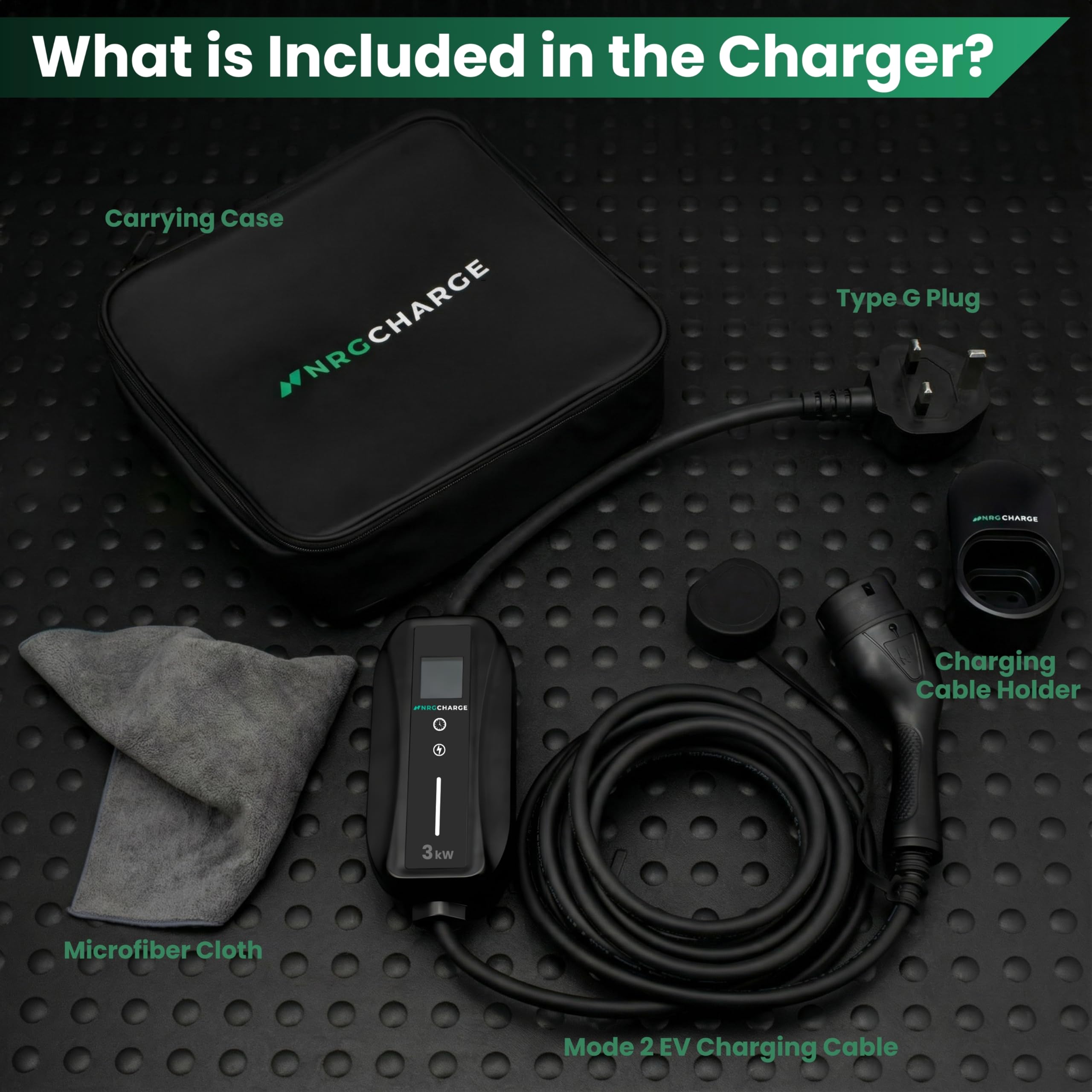 EV Charger 3 Pin Plug | Portable EV Charger Type 2, 3kW | Single Phase, Cabel, 6-13A | Electric Car Charger | Home Car Charger | Fast Charging, Compact, Travel-Friendly (3kW, 5,5 Meter) - 4