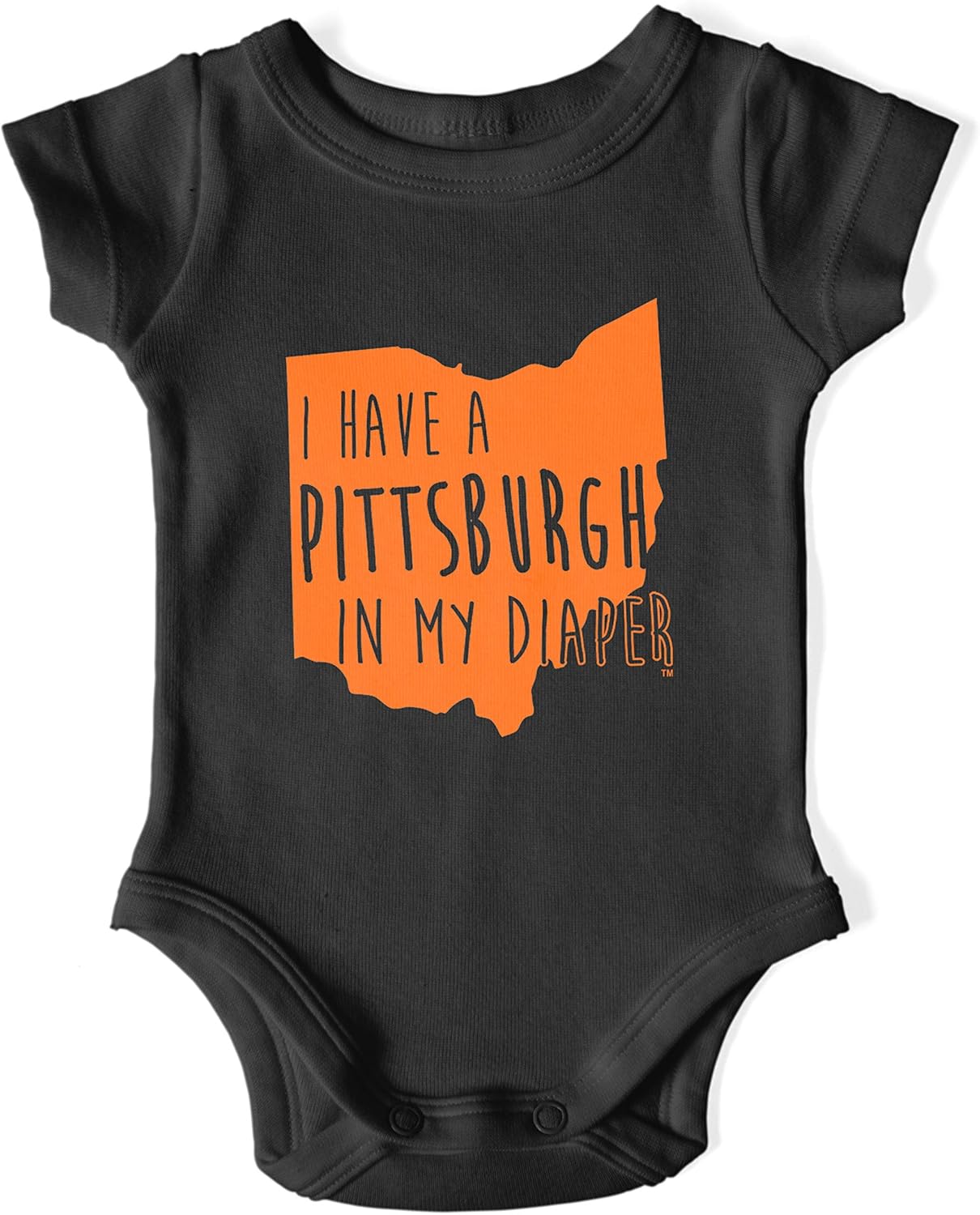 In My Diaper I Have A Pittsburgh - Cleveland Rival Sports Fans Baby One Piece