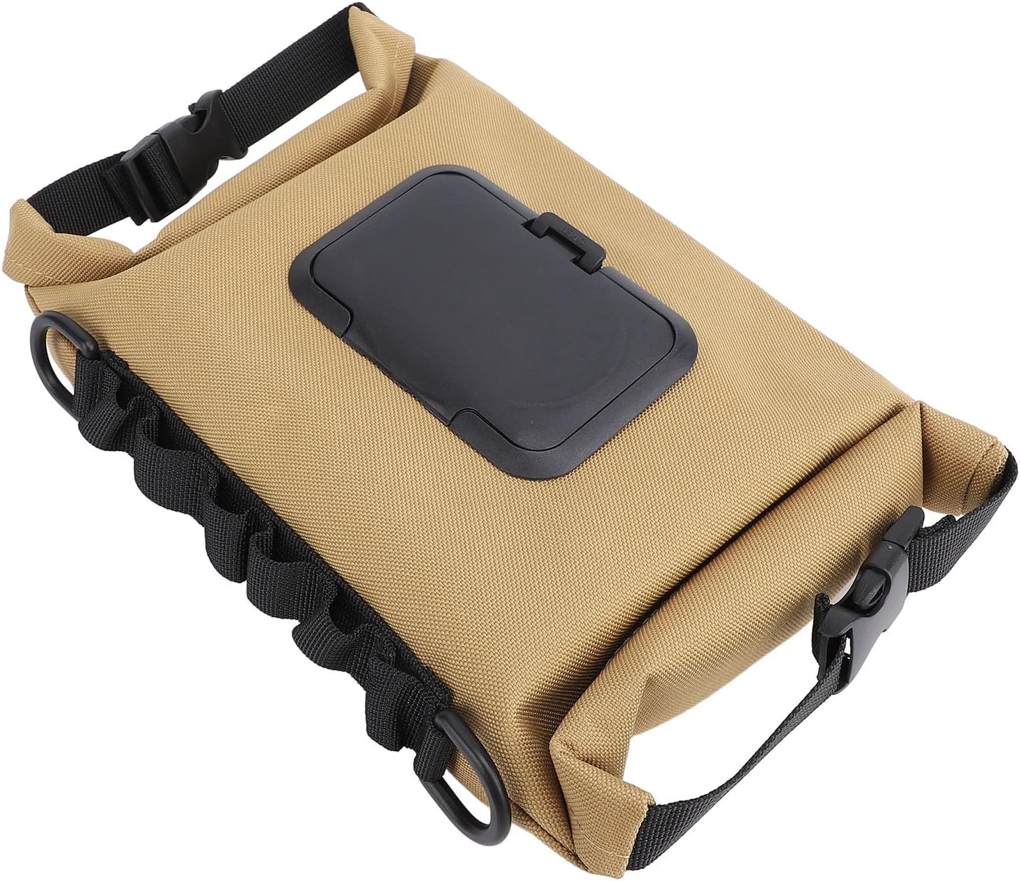Travel Camping Wipes Dispenser Pull Out Type Large Capacity Canvas Portable Camping Wet Wipe Pouch for Office Car Home (Light Tan)