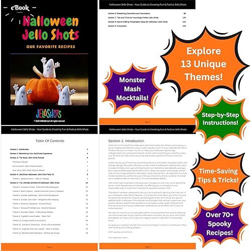 Miniatura 4 de Monster Mash Jello Shots - Kit completo con 3 sabores de gelatina, 50 vasos de gelatina, 8 jeringas de gelatina, libro electrónico con más de 70