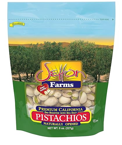 Setton Farms Pistachos premium, tostados en seco con sal marina, bolsa de 8 onzas